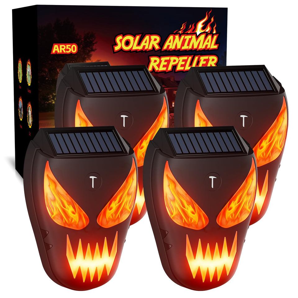 Peepst solar nocturnal deterrent front view, enhances yard protection.