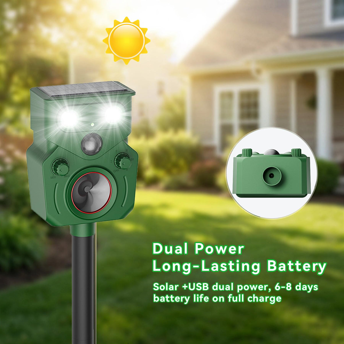 Peepst LED flashing mode adds visible deterrence during low light hours.