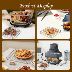 PEJATTN crisper rack with four feet keeps foods stable during cooking