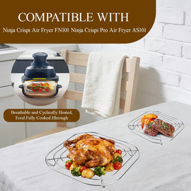 PEJATTN stainless steel crisper rack provides durable, non-toxic support for meals
