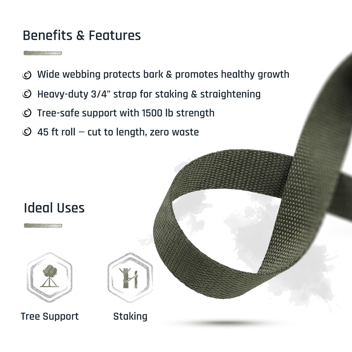 Pelican Rope tree straightening strap secures branches with minimal stretch