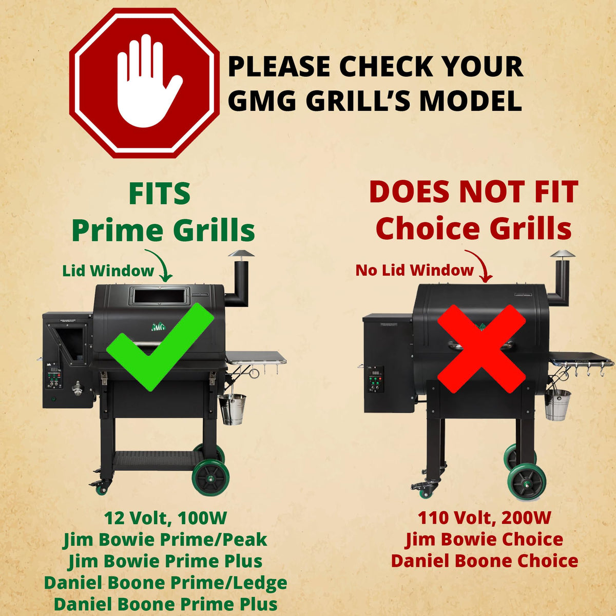 Pellethead GMG 12V Prime igniter for Jim Bowie supports dependable startup.
