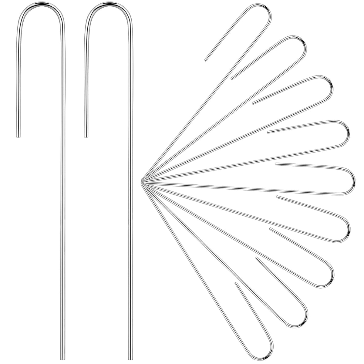 Pelopy j-shaped irrigation stake secures drip tubing in gardens for organized watering