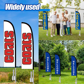 Pelopy grass-lawn outdoor-use stake keeps feather flags steady.