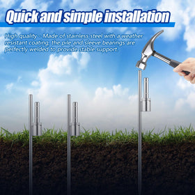 Pelopy stable-base flag stake supports tall banners in windy days.