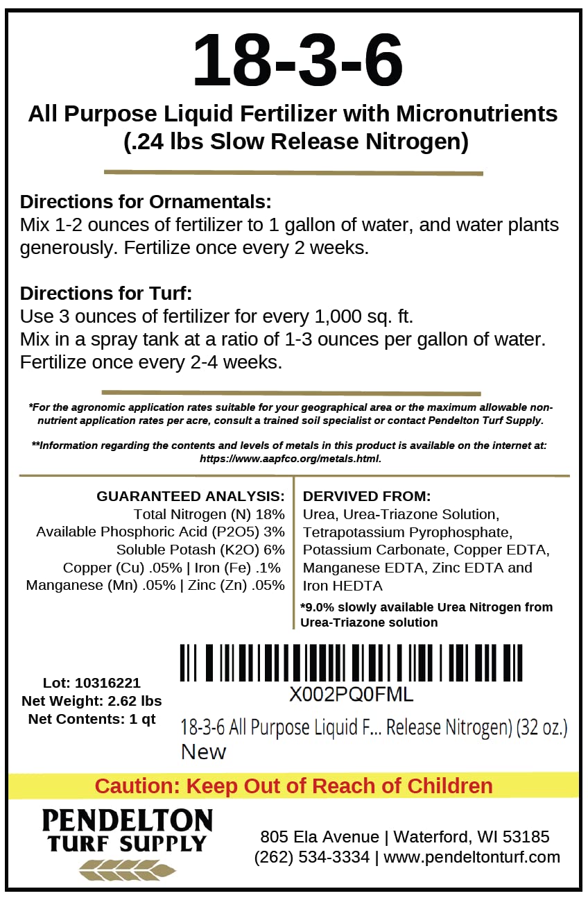 Pendelton 18-3-6 turf application spray tank prepared for dilution and application.