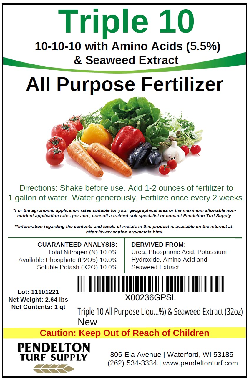 Pendelton Turf Supply Triple 10 dosage pour supports quick, accurate measurements.