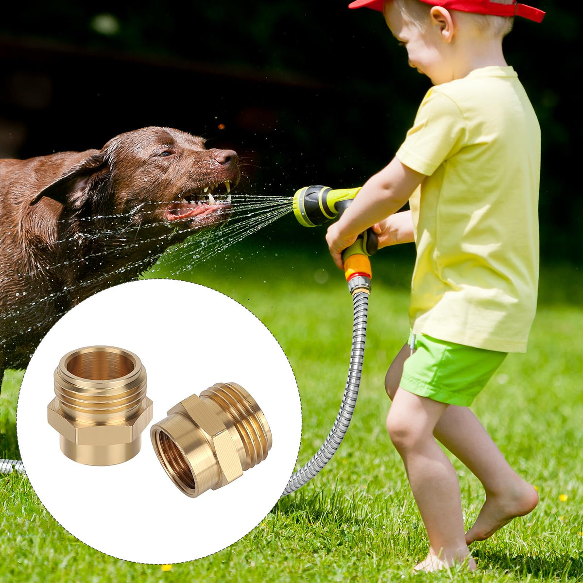 Penitue brass adapter undergoing leak-test for reliable sprinklers.