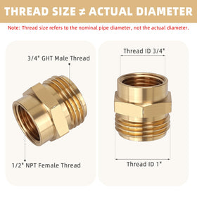 Penitue brass adapter side profile emphasizes robust construction for outdoor use.