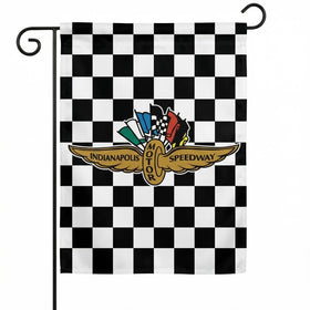 PennantHue Indiana-Polis Motor Speedway flag 12x18 in black white checker for outdoor decor