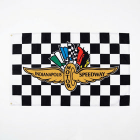PennantHue Indiana-Polis flag with black-and-white checkered design for dorm decor