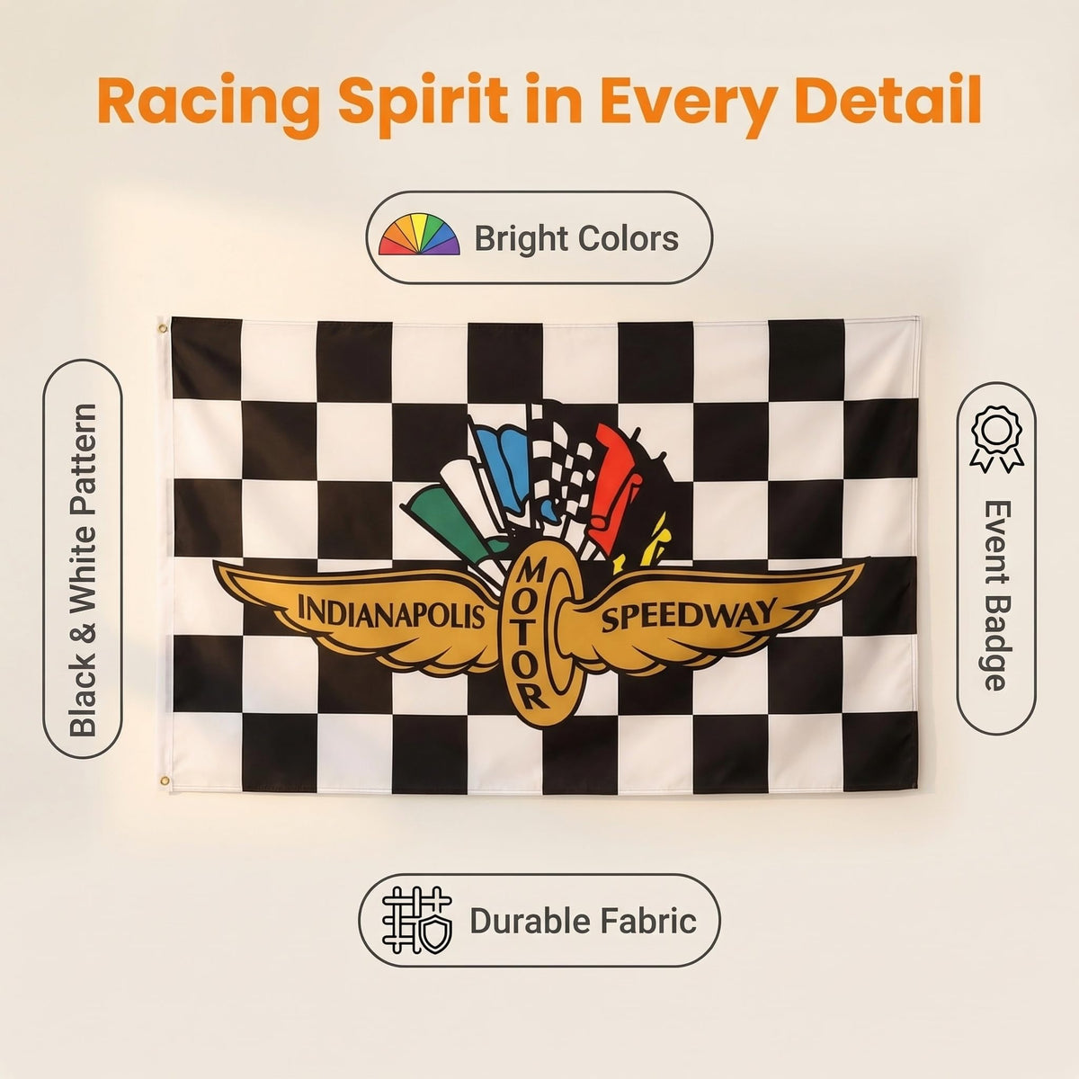 PennantHue checkered flag used as party decor for sports events