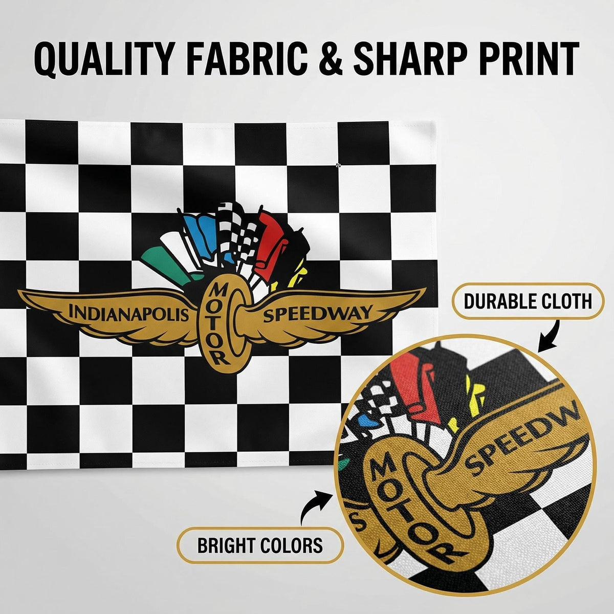 PennantHue Indianapolis Motor Speedway flag for tailgate party setup