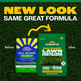 Bag design with clear instructions promotes quick lawn care tasks.