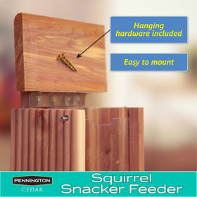 Pennington Cedar Squirrel Snacker Feeder easy fill access