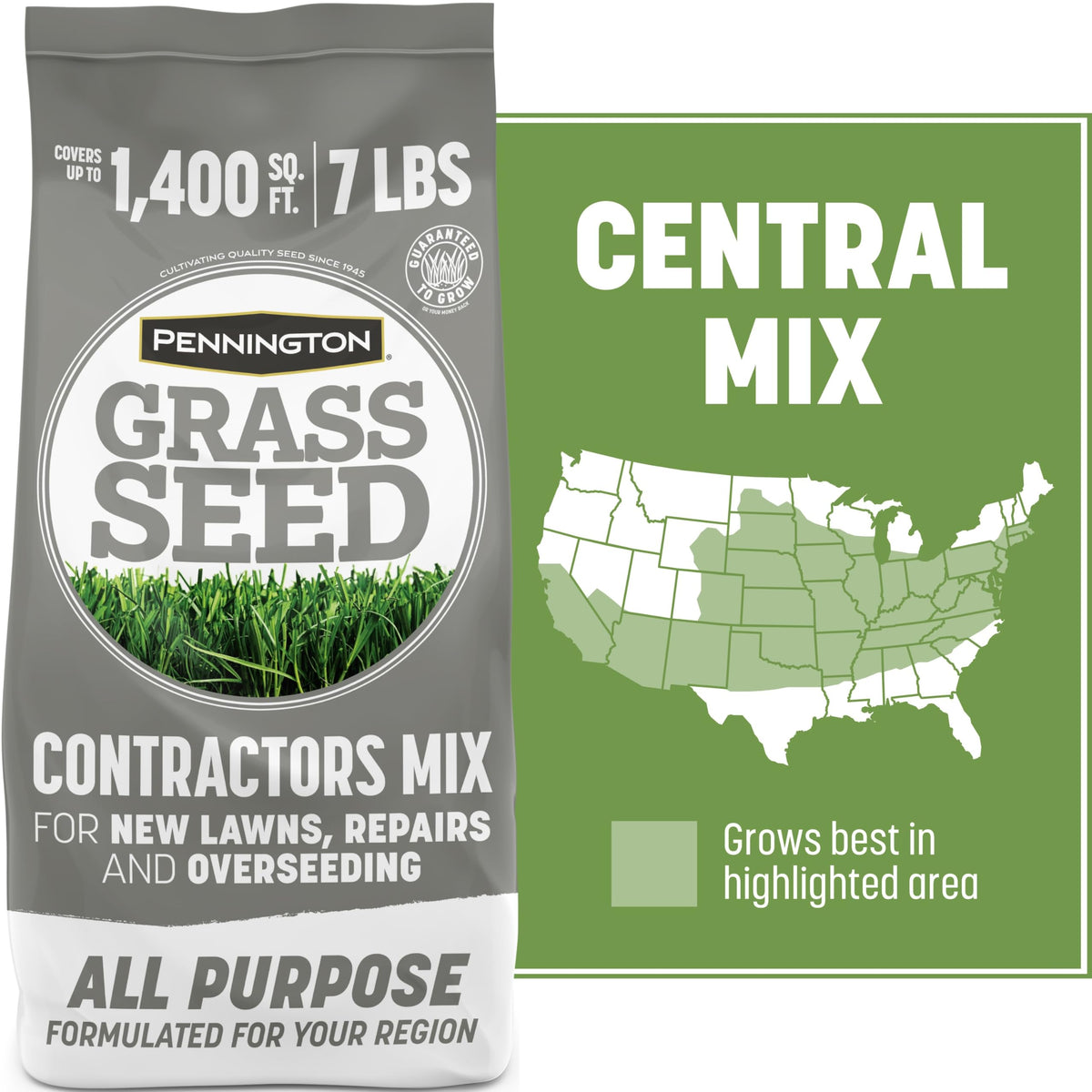 Pennington Contractors Grass Seed Mix Central 7 lb seed being planted for robust growth.