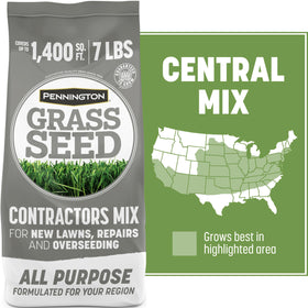 Pennington Contractors Grass Seed Mix Central 7 lb seed being planted for robust growth.