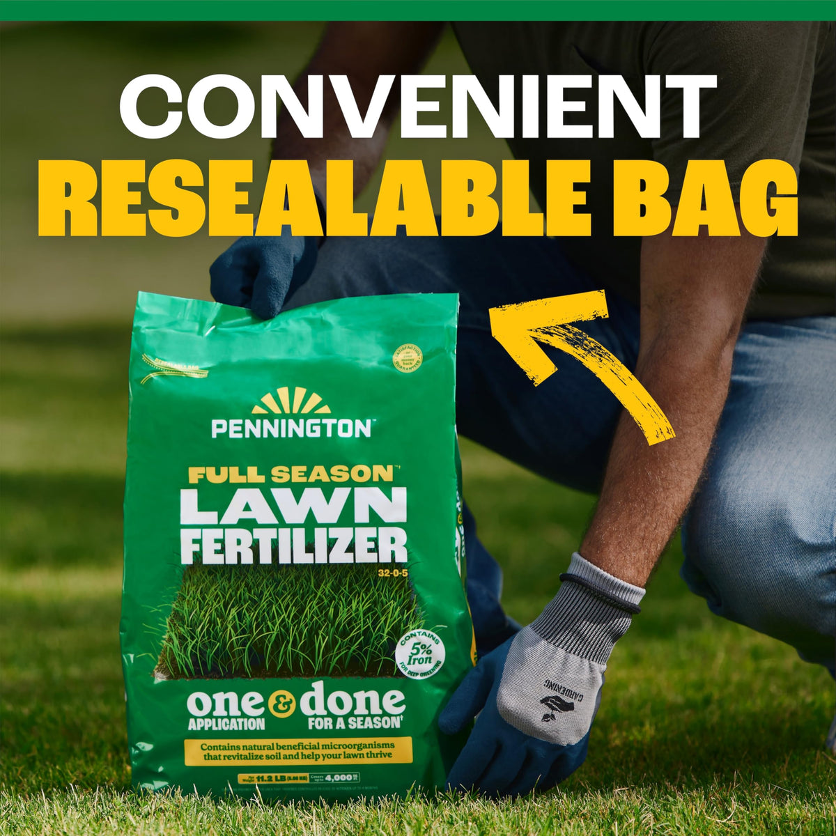Label highlights 32-0-5 nutrients for strong root growth.