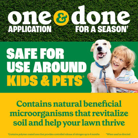 Pennington iron-enhanced fertilizer delivers a deeper green lawn.