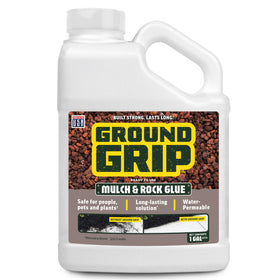 Pennington Ground Grip Mulch Glue bottle showing easy spray application for stable landscaping