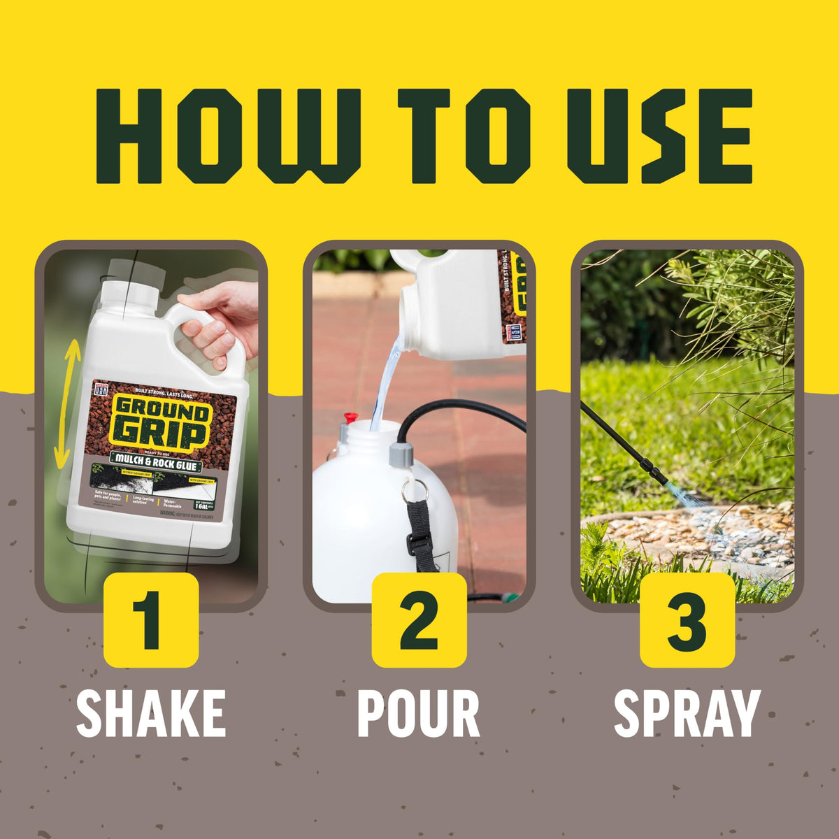 Pennington Ground Grip Mulch Glue is safe for people and pets when used as directed
