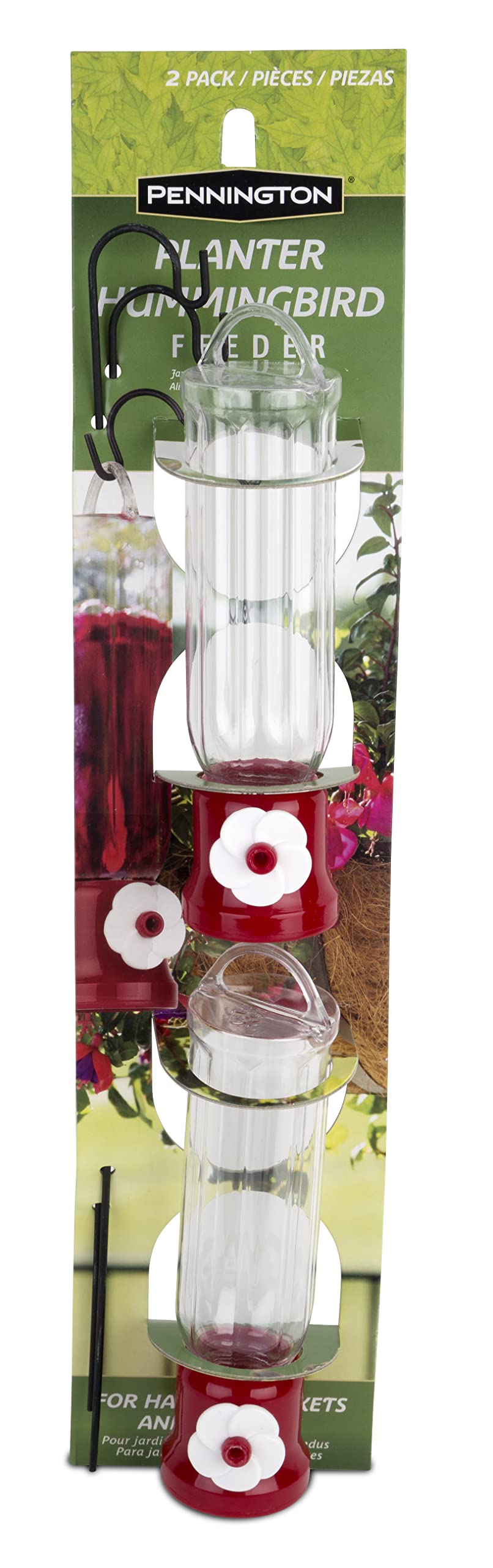 Pennington Planter Hummingbird Feeder with 2.3 oz capacity ready to fill