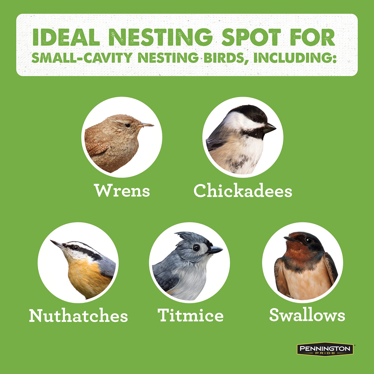 Pennington Pride Cedar Birdhouse includes mounting hardware for installation.