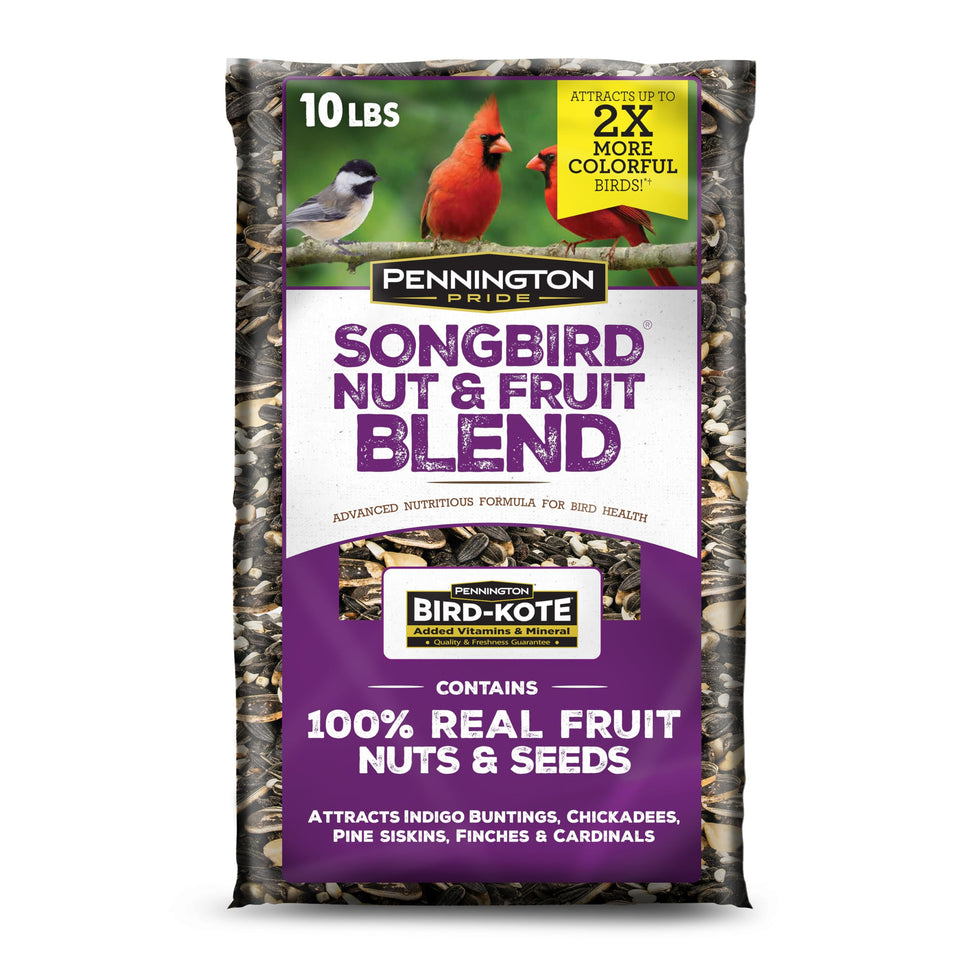 Pennington Pride Songbird bag front, ready for outdoor feeders