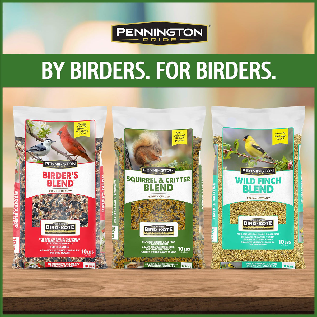 Pennington Pride Squirrel & Critter on a tray feeder for easy access.