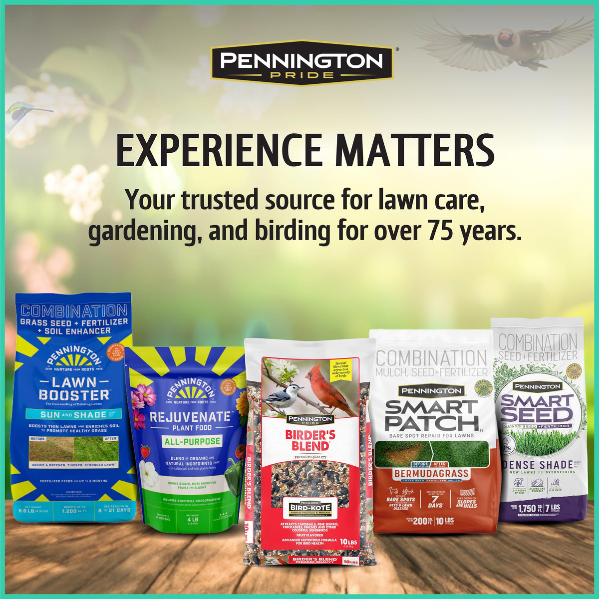 Pennington Pride Wild Finch Blend compatible with common feeders in a yard.