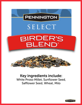 Birder Blend seed close-up highlighting sunflower and safflower for diverse feeding.