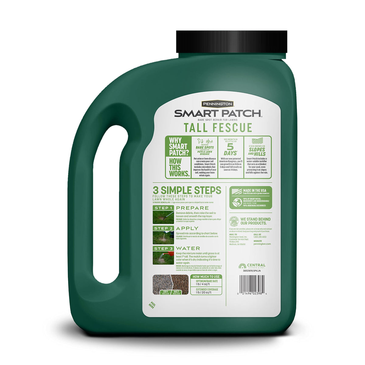 Pennington Smart Patch bare-spot repair on lawn surfaces.