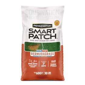 Pennington Smart Patch bermudagrass seed for bare spots promotes quicker lawn repair.