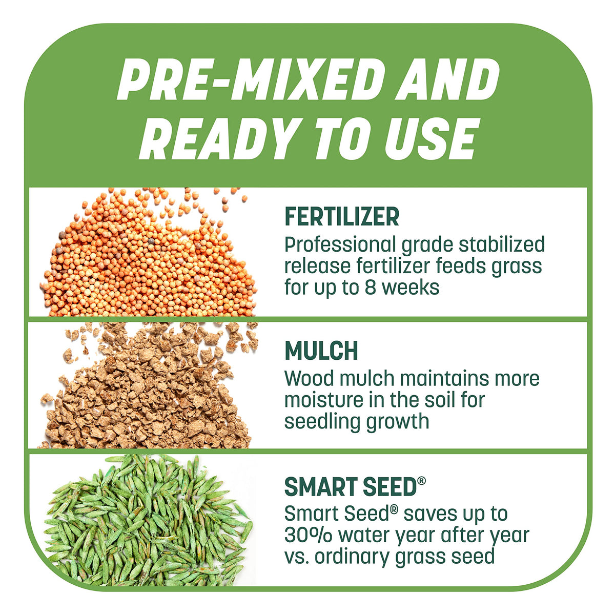 Microbials support lawn health and seedling vigor.