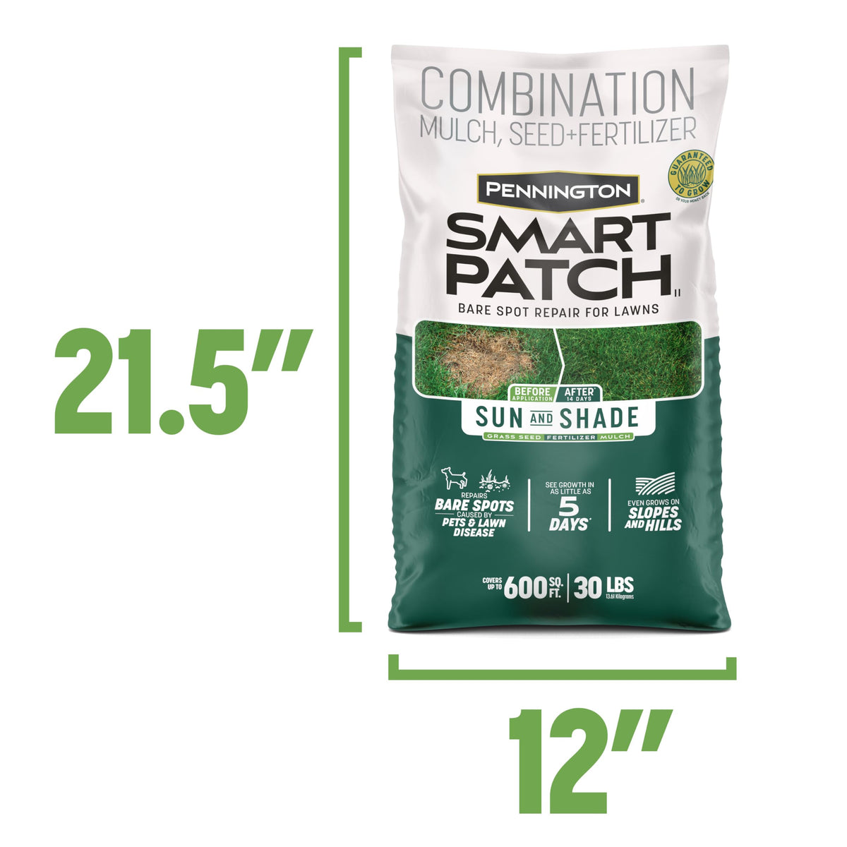 Pennington Smart Patch tackifier on slope protects seeds during rain
