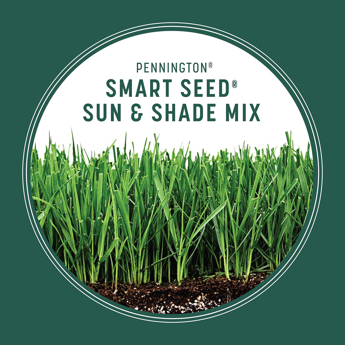 Pennington Smart Seed Sun and Shade Grass Mix features drought tolerance for tough conditions.