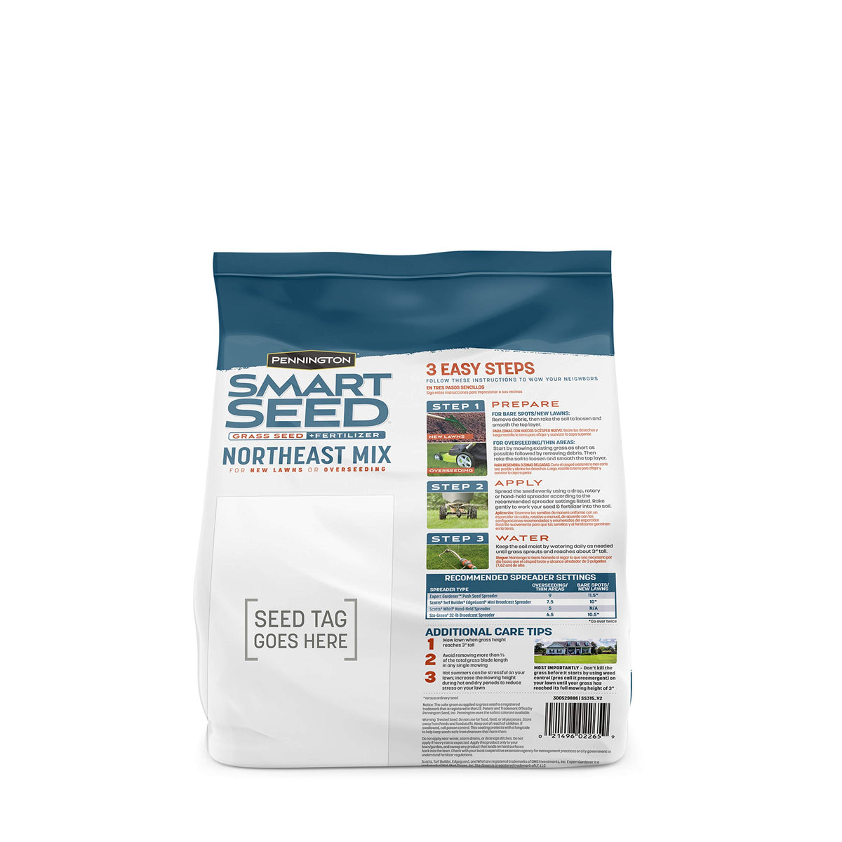 Pennington Smart Seed Northeast spread for even establishment in the lawn