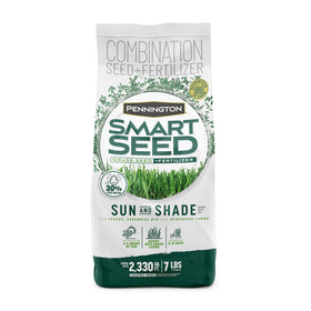 Pennington Smart Seed Sun and Shade Grass Mix thrives in sun and partial shade.