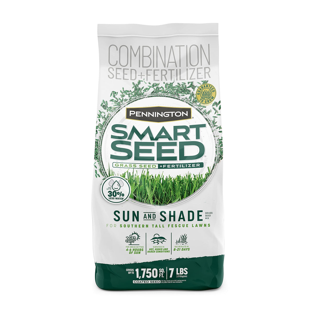 Pennington Smart Seed Sun & Shade bag on a mixed sun lawn for resilience