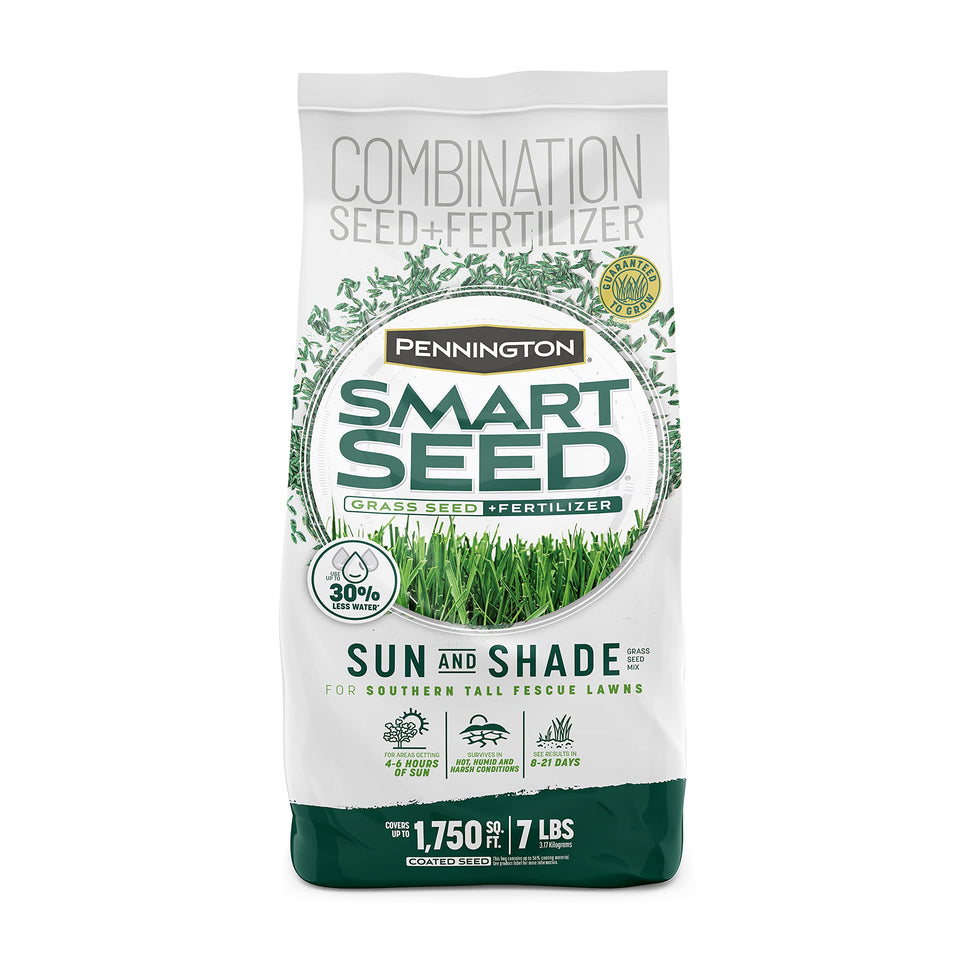 Pennington Smart Seed Sun & Shade bag on a mixed sun lawn for resilience