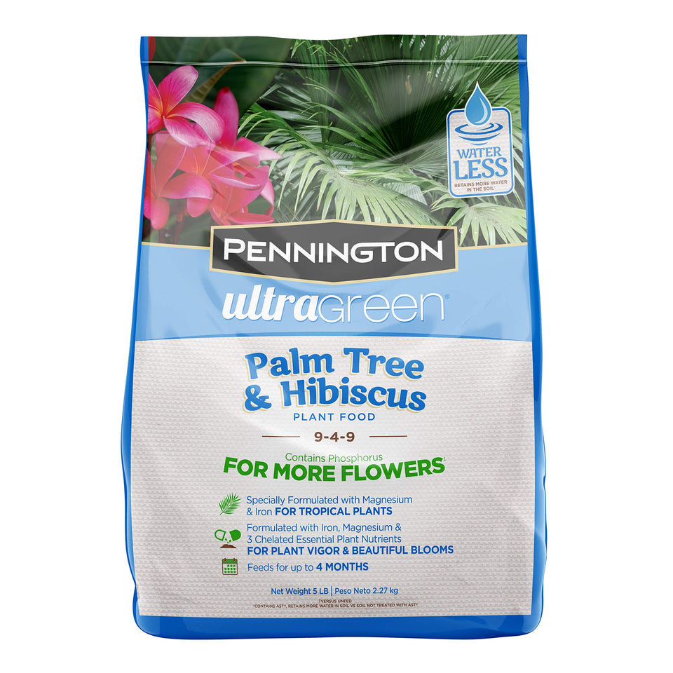 Pennington Ultra Green plant food bottle feeding palms and hibiscus for lush blooms