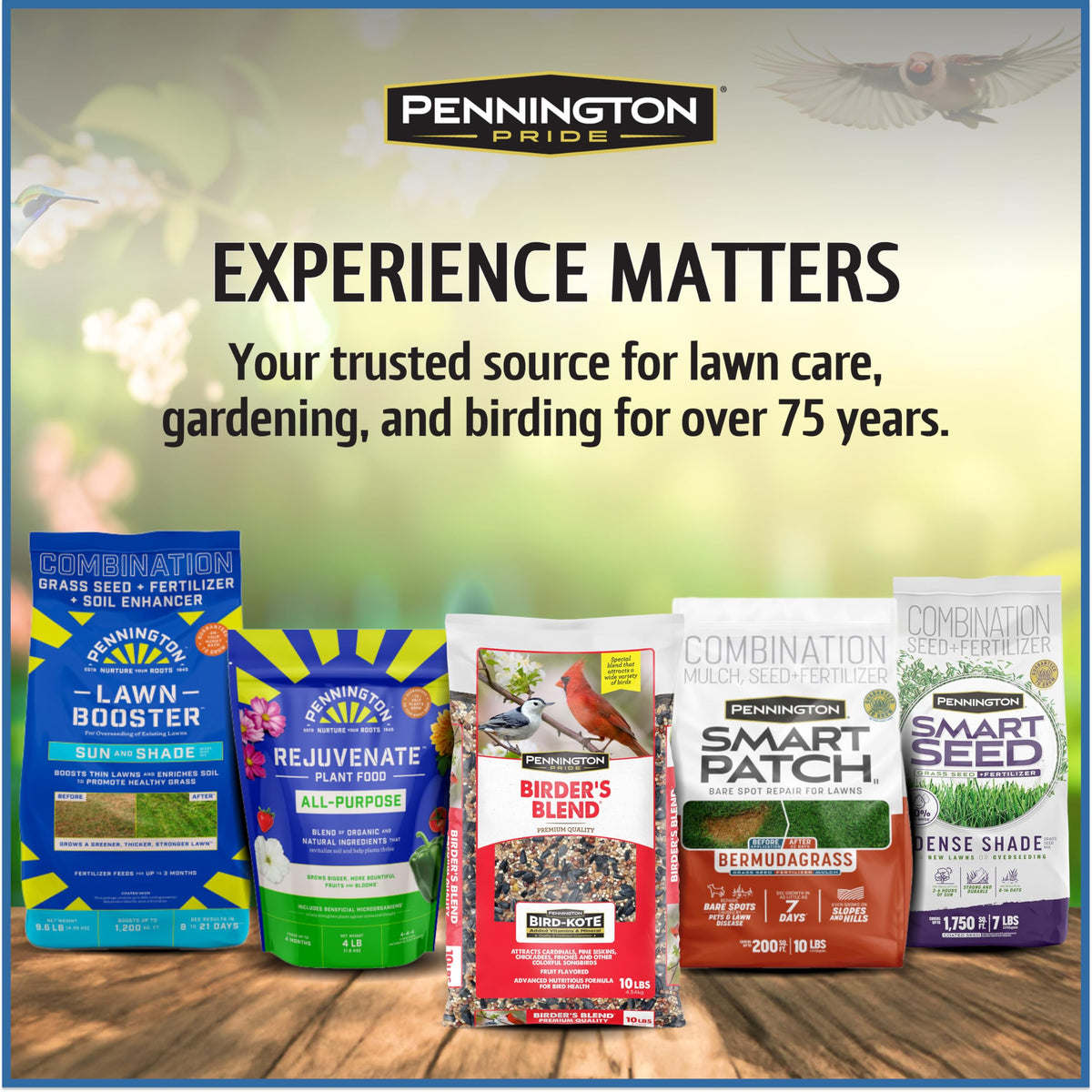 Pennington wild bird seed storage in garage keeps product fresh.