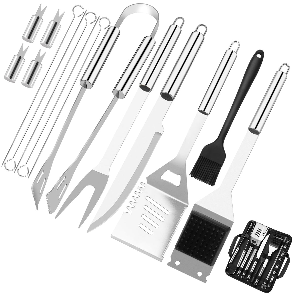 Penobon 15-piece grill set with bag ready for outdoor cooking.