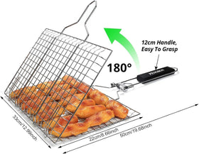 Penobon Stainless steel grill basket close-up showing durable mesh for even cooking