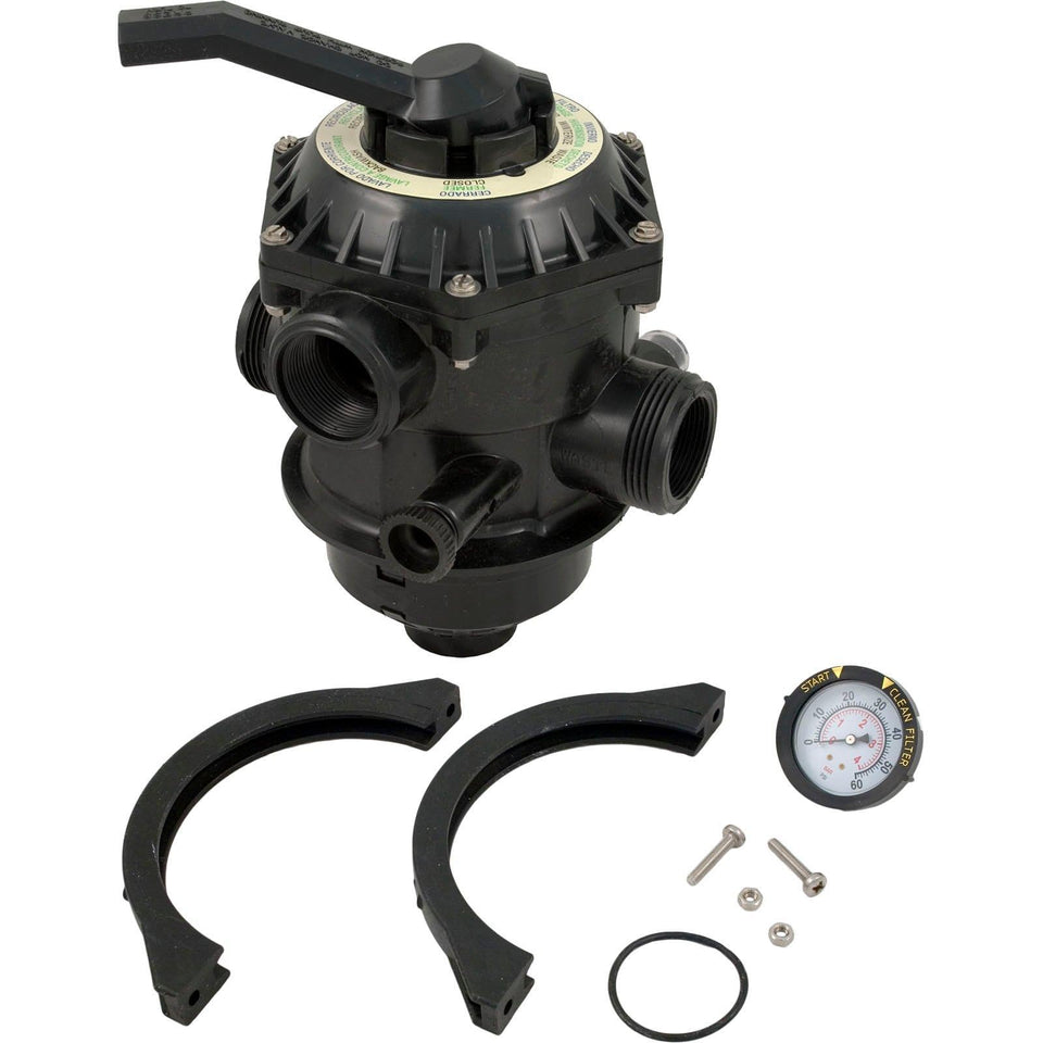 Pentair 262506 six-way clamp-style valve enables easy multi-port control for pool filters.