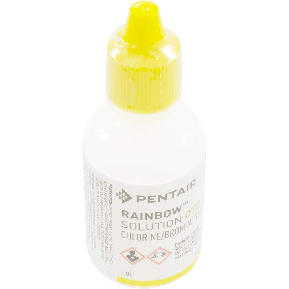 Pentair OTO test solution bottle, 1 oz, ideal for chlorine and bromine testing.