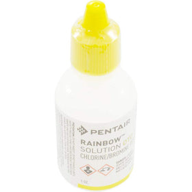 Pentair OTO test solution bottle, 1 oz, ideal for chlorine and bromine testing.