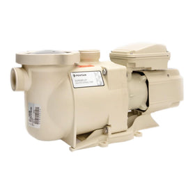 In-use view of Pentair SuperFlo 1HP EC pump inlet and outlet connections for smooth pool circulation.