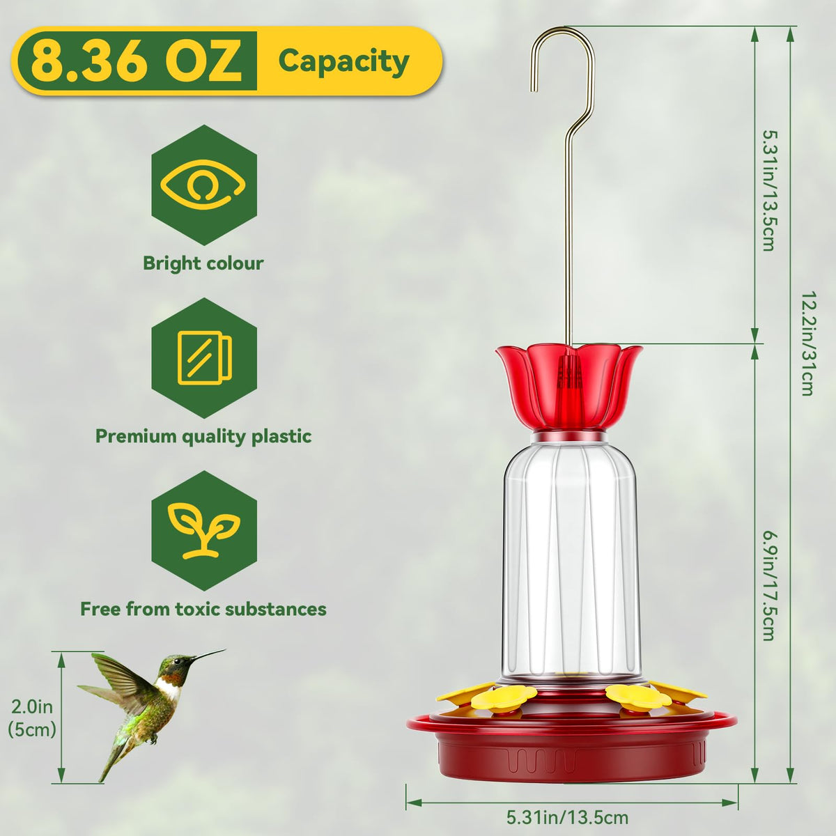 PENXUA hanging garden decor feeder enhances outdoor bird watching.