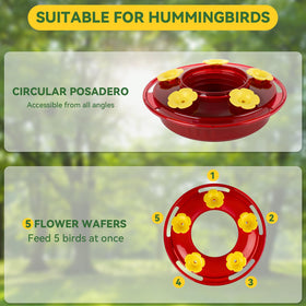 PENXUA hummingbird feeder built-in ant moat protects nectar outdoors.